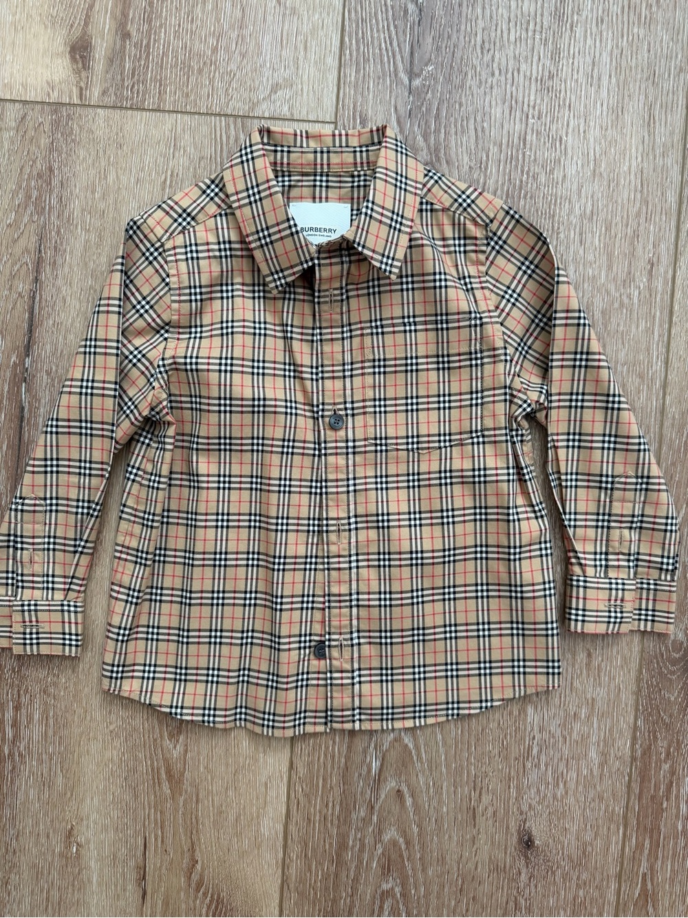 Burberry Kids Classic Nova Check Button-Down in Beige